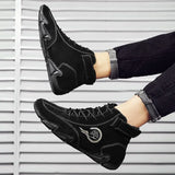 Men Boots Casual Leather Luxury High Top Sneakers Luxury Loafer Shoes for Men Motorcycle Ankle Boots 2023 New In
