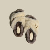 Winter Women Cross Fluffy Slipper Casual Fashion Metal Buckle Artificial Plush Inside Soft Slides