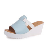 Summer women slippers Open Toe Thick Soled Outside flip flops shoes women Wedges Flat Slides Slippers size