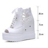 Women Sandals Buckle Design Black White Platform Sandals Comfortable Women Thick Sole Beach Shoes Heighten