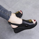 Breakj Platform Heel Sandals Women 2023 New Summer High Heel Fish Mouth Women Shoes Soft Skin Increased Muffin