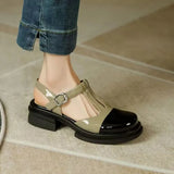 Shoes Round Toe Tip Sandals for Women Chunky Summer 2023 Platform Footwear Closed Thick Heel Block Outdoor Anti Slip