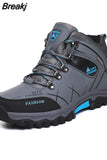 Men Platform Boots Outdoor Male Hiking Boots High Quality Combat Boots Waterproof Leather Sneakers Safety Work Shoes Men