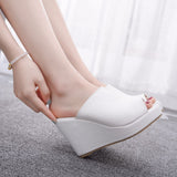 Breakj Cm Fish Mouth Slope With Large-Size Cool Slippers Waterproof Table Sandals Roman Sandals New