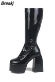 Design Great Quality Patchwork Super High Heel Ankle Boots Platform 2023 Sexy Elegant Woman Fashion Shoes Big Size