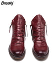 Popular Chelsea Leather Boots Double Side Zipper Non-slip Bottom Men's Shoes British Tassel Men's Leather Boots Plus