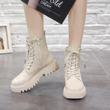 Ankle Boots Flat Heel Shoes Women Lace Up Winter Autumn Shoes Daily Short Boots Woman Footwear Size 35-40