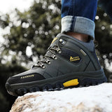 Men Platform Boots Outdoor Male Hiking Boots High Quality Combat Boots Waterproof Leather Sneakers Safety Work Shoes Men