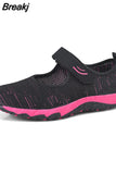 Soft Mom Sneakers 2023 Summer Breathable Mesh Travel Casual Shoes for Women Comfort Lightweight Flat Sport