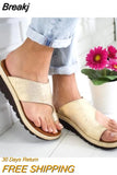 Women Summer Sandals Comfy Platform Flat Shoes Sole Ladies Casual Soft Big Toe Foot Sandal Orthopedic Bunion Corrector