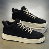 Men's Canvas Shoes Fashion Spring Solid High Top Vulcanized Shoes Men Flat Design Casual Sneakers Man Board