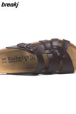 2023 New Fashion Summer Cork Slipper Women Casual Beach Non-slip Outside Cut-outs Slip on Slides