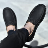 Men Leather Casual Shoes Luxury Soft Walking Sneakers Comfortable Fashion Loafers Zapatos De Hombre Driving Shoes