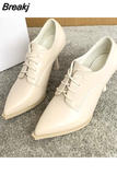 New Naked Boots,Women Autumn Shoe,Pointed Toe Ankle Botas,Chunky Heel,Office Lady Work
