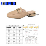 Women Summer Flip Flops Chain Square Toe Slippers Sandals Shoes Woman Casual Slides Mules Babouche Slippers Shoes