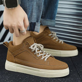 Men's Canvas Shoes Fashion Spring Solid High Top Vulcanized Shoes Men Flat Design Casual Sneakers Man Board