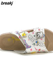 2023 New Summer Women Beach Cork Slippers Casual Buckle Clogs Outside Non-slip Water Slides