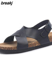 2023 New Beach Cork Sandals Casual Women Summer Buckle Strap Outside Non-slip Sandalias