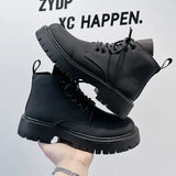 Breakj Wind Ins Black Martin Boots Male Trend Autumn And Winter Tooling Locomotive Boots Korean Version High Gang