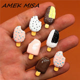 Single Sale Cute Mini Shoe Charm Accessories Simulation Chocolate ice cream Shoe Decoration fit croc jibz Kid's X-mas