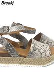 Wedges Shoes 2023 Trend Women High Heels Chaussures Platform Sandals Summer Footwear for Woman Leopard Plus Size 42