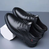 Business Men's Casual Leather Shoes Breathable Platform Shoes for Men Summer Lace-up Loafers Male Sneakers Tenis