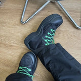 Women green Casual Boots Autumn Fashion Black Leather Platform Gothic Boots Punk Combat Mid Calf Boots Women Snow Boots