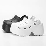 New Chunky Platform Sandals for Women Summer Beach Thick Bottom Slippers Woman Black White Wedge Heel Sandals Garden