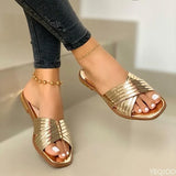 Size Ladies Slippers Women Fashion Cross Sandals 2023 New Summer Women Shoes Outdoor Flat Sandals Slippers Sandalias