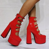 Furtado 2022 Spring Autumn high heels Boots peep Toe Stilettos Heels Women's Boots platform back zipper summer boots 41