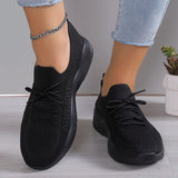 Women's Breathable Knitted Sneakers Autumn Comfort Thick Bottom Walking Shoes Women Non Slip Mesh Flat Shoes Size