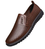 Fashion Formal Men Shoes Punch Lace Breathable Hollow Business Dress Shoes Genuine Leather Casual Sandals
