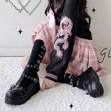 Design Dropship Sweet Lolita Style Gothic Cosplay Black Pink Cozy Wedges Mary Jane High Heels Pumps Platform Shoes