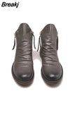 Popular Chelsea Leather Boots Double Side Zipper Non-slip Bottom Men's Shoes British Tassel Men's Leather Boots Plus