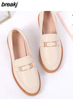 Women Flat Shoes Round Toe Lace-Up Oxford Shoes Woman Genuine Leather Brogue Women Platform Shoes Women Loafers