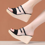 Heel Transparent Fashion Wearing Fish Mouth Sandals Women 2023 Summer Muffin Thick Soles Full-Size