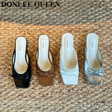 Brand Bow Knot Slippers Women Flat Heels Slide 2023 Summer Sandal Beach Vacation Flip Flops Casual Shoes Sandalias