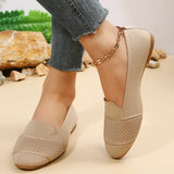 Breakj Size Casual Shoes Female Spring And Summer New Single Shoes Round Head Flat Fly Weave Lazy
