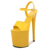 Breakj Patent Leather 20Cm High Heels Heel Sexy Waterproof Platform Hate Day Superb High Sandals Female