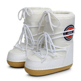 Women Boots Women Winter Parent-child Snow Boots Fashion Warm Lace Up Platform Shoes for Women Waterproof Non-slip Space