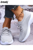 Women Shoes Casual Platform Sneakers Breathable Non-slip Lacing Shoes Vulcanized Shoes Plus size