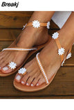 Womens Shoes 2023 Flat Sandals Suit Female Beige Flip Flops Platform Summer Heels Large Size Luxury New Without Black
