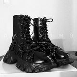 Martin Boots Comfortable Platform Shoes Women Casual Boots Round Toe PU Rubber Flat Boots for Women Martin Boots
