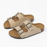 Size 35-40 Summer 2023Real Leather Shoes For Women Platform Slippers Fashion Buckle Heels Sandals Outdoor