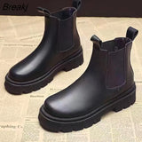 Autumn Winter Chelsea Boots Women Platform Ankle Boots For Women Fur Short Chunky Punk Gothic Shoes ankle boots botas