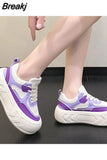 Women Chunky Mesh Sneakers Platform Sports Shoes New 2023 Spring Summer Thick Bottom 5cm Women's Casual Shoes Color