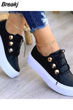 Spring Korean Sports Shoes Lace Up flats Breathable White Shoes platform Woman Shoes casual Sneakers zapatos de