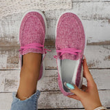 Lightweight Women's Loafers Comfy Plus Size Lace Up Canvas Sneakers Women Non Slip Flat Walking Shoes Female