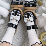 Women Summer Shoes 2022 Red Mary Janes Japanese Style Girls Patchwork Lace Bow Lolita Shoes Kawaii Hook Loop