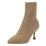 New Fashion Women's Ankle Boots Pointed High Heels Thin High Heels Soft Shoes Overboots Purple Black Red Comfortable